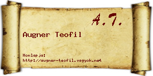 Augner Teofil névjegykártya